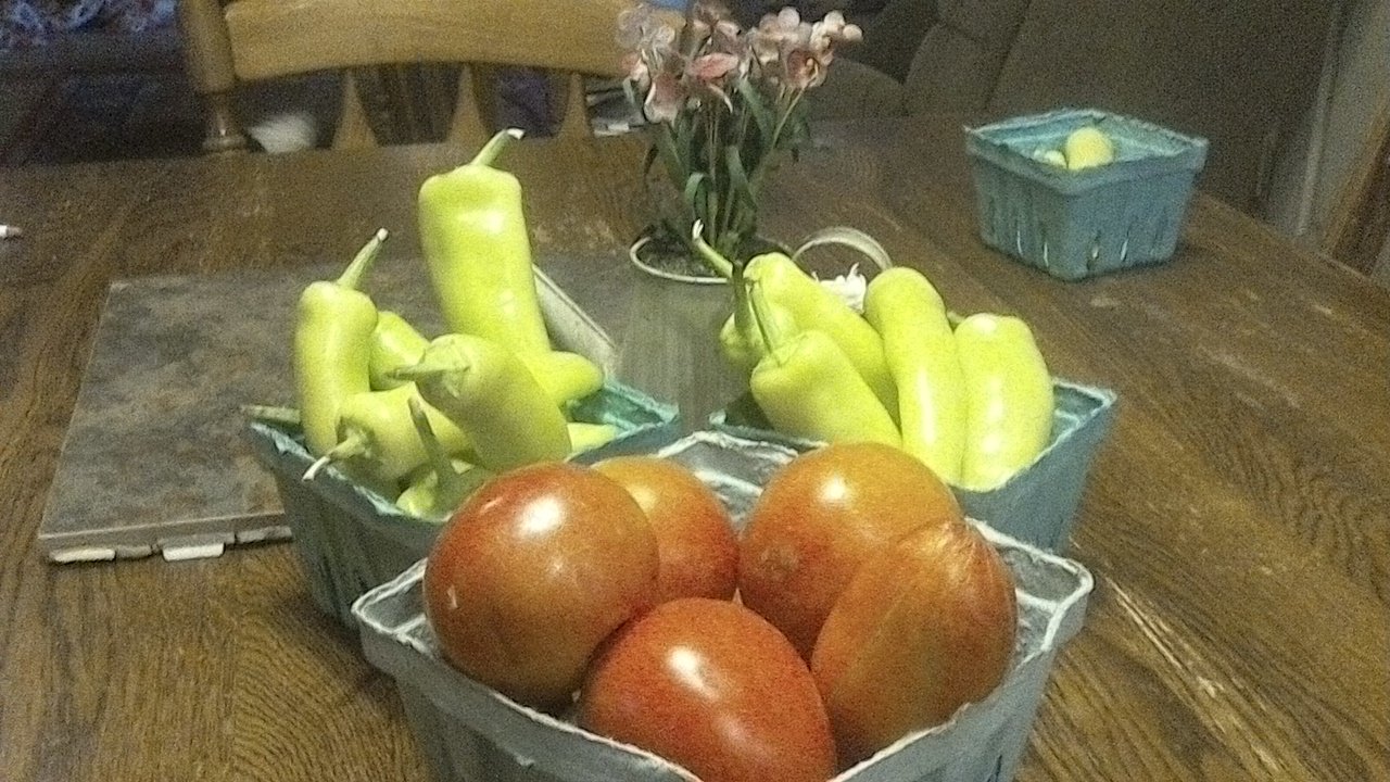 Tomatoes and Banana Peppers!