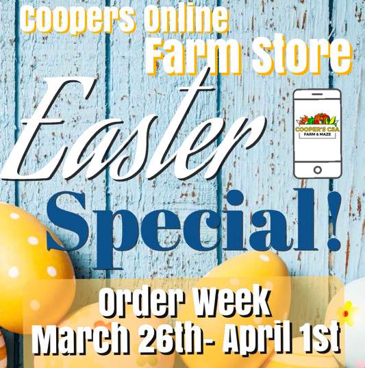 Next Happening: Coopers CSA Online FarmStore- Order week March 26th- April 1st