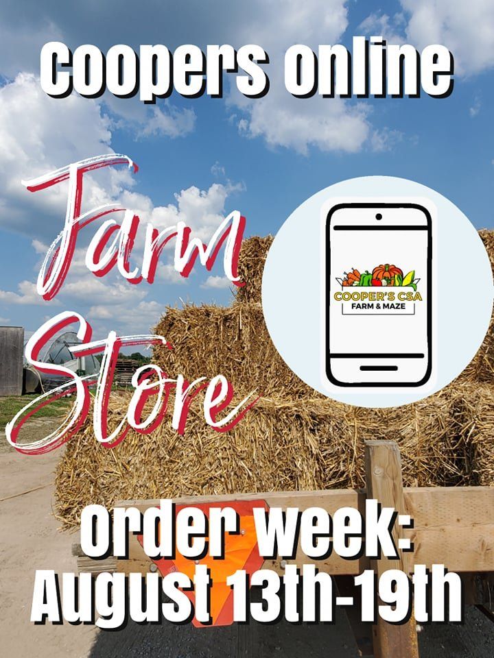 Coopers Online Farm Stand-Order Week August 13th-19th