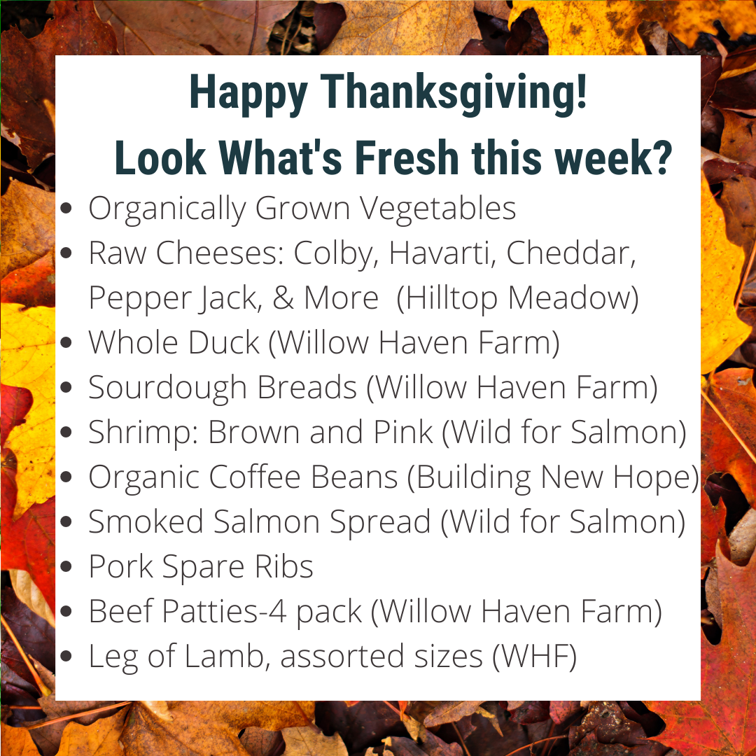 Previous Happening: Thanksgiving is only a week away- We can help!