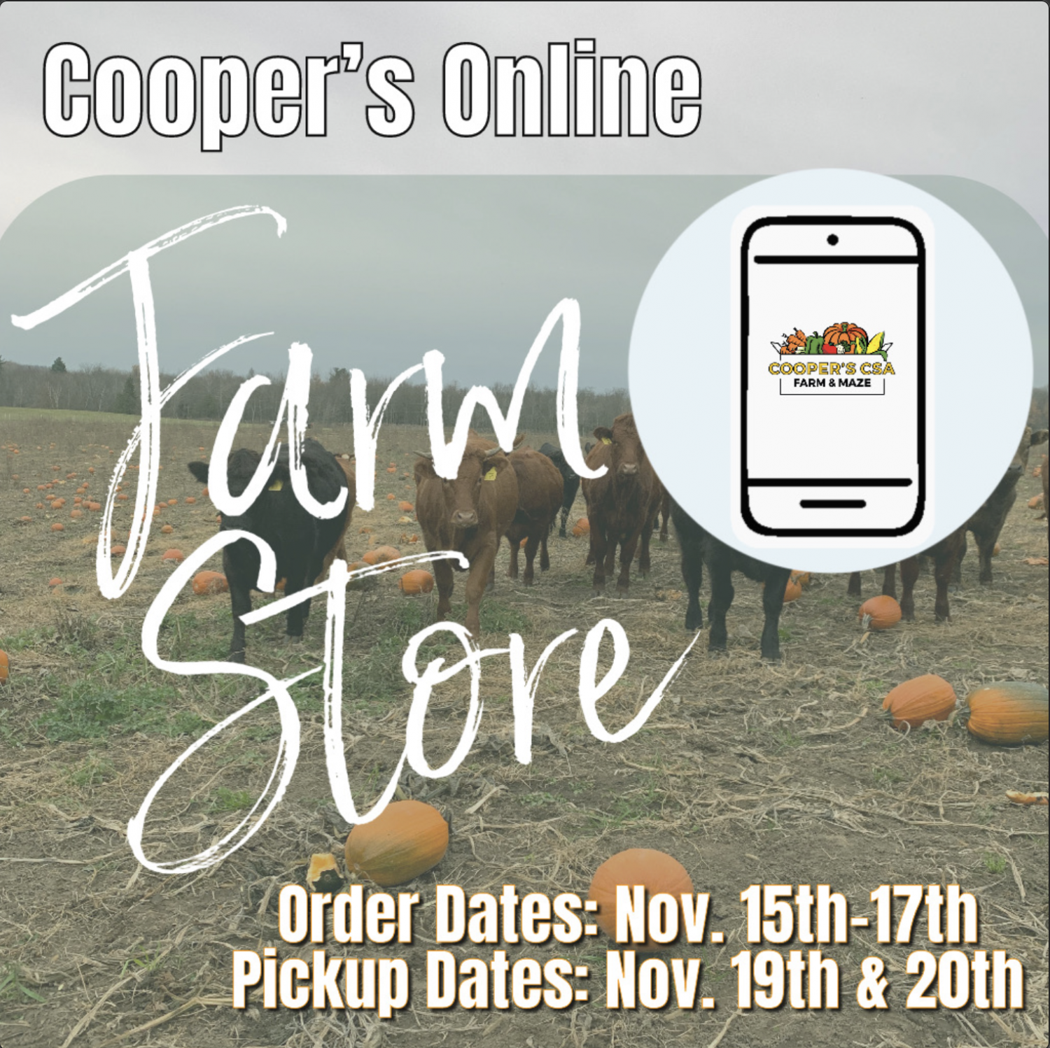 Next Happening: Online Farm Store: Nov. 15th-20th, 2021