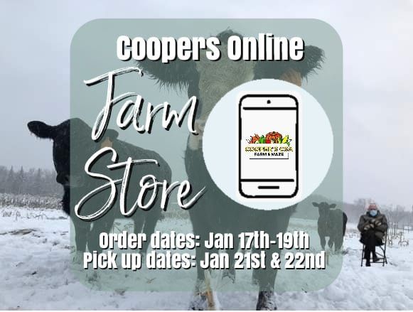 Next Happening: Coopers Online Farm Stand-Order Week January 17th-22nd
