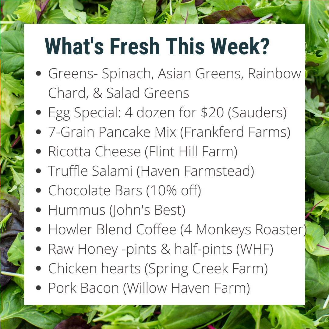 Mid-Winter Greens + Egg Special & More
