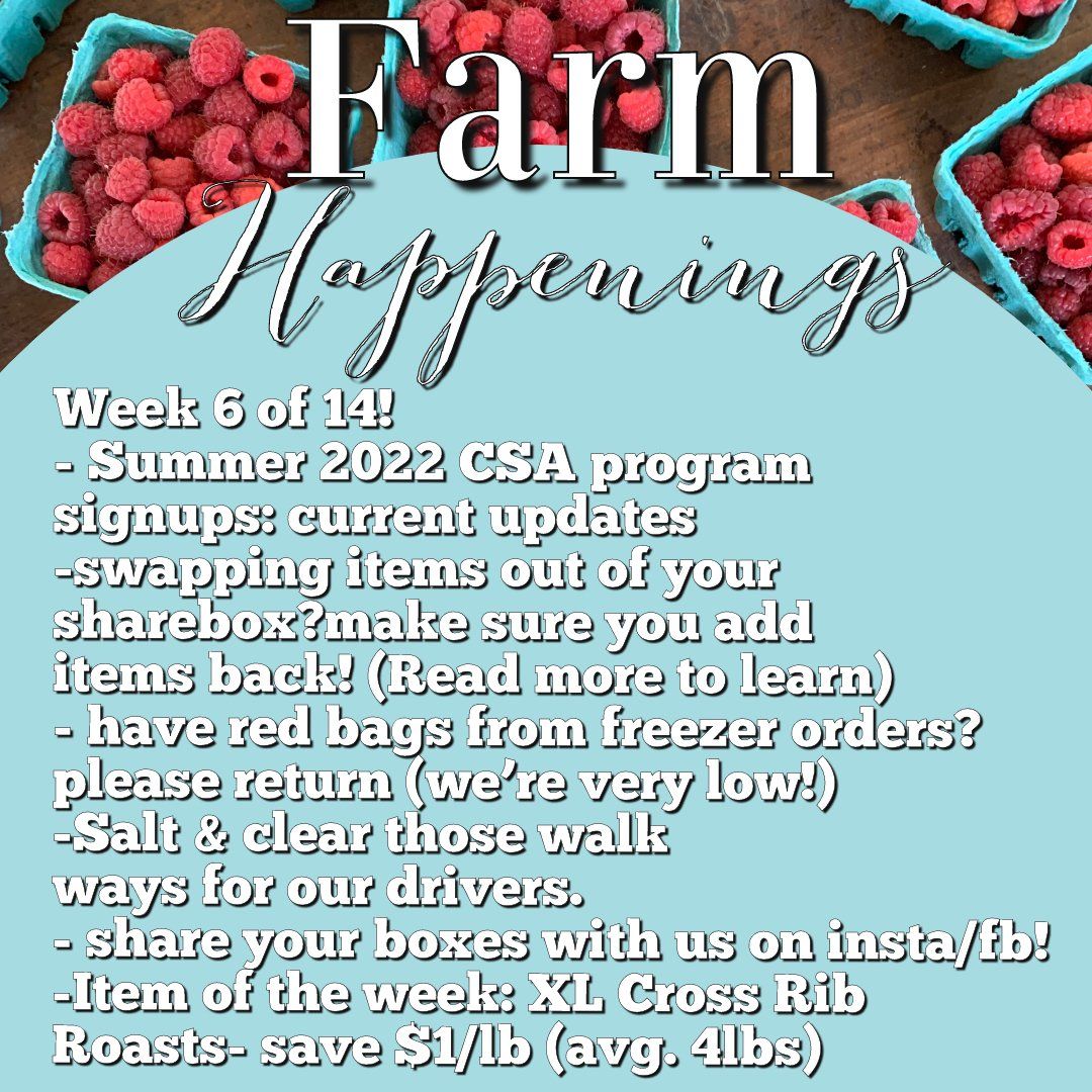 "The Farm Box"-Coopers CSA Farm Farm Happenings Feb. 1st-5th Week 6