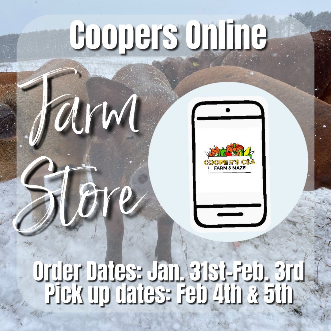 Previous Happening: Coopers CSA Online FarmStore- Order week Jan 31st-Feb 3rd