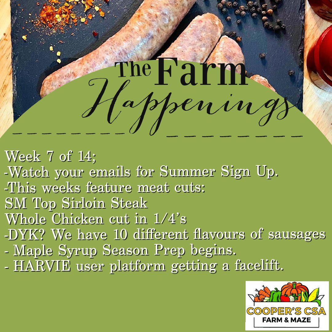 "Pasture Meat Shares"-Coopers CSA Farm Happenings Feb 14th-19th Week 7
