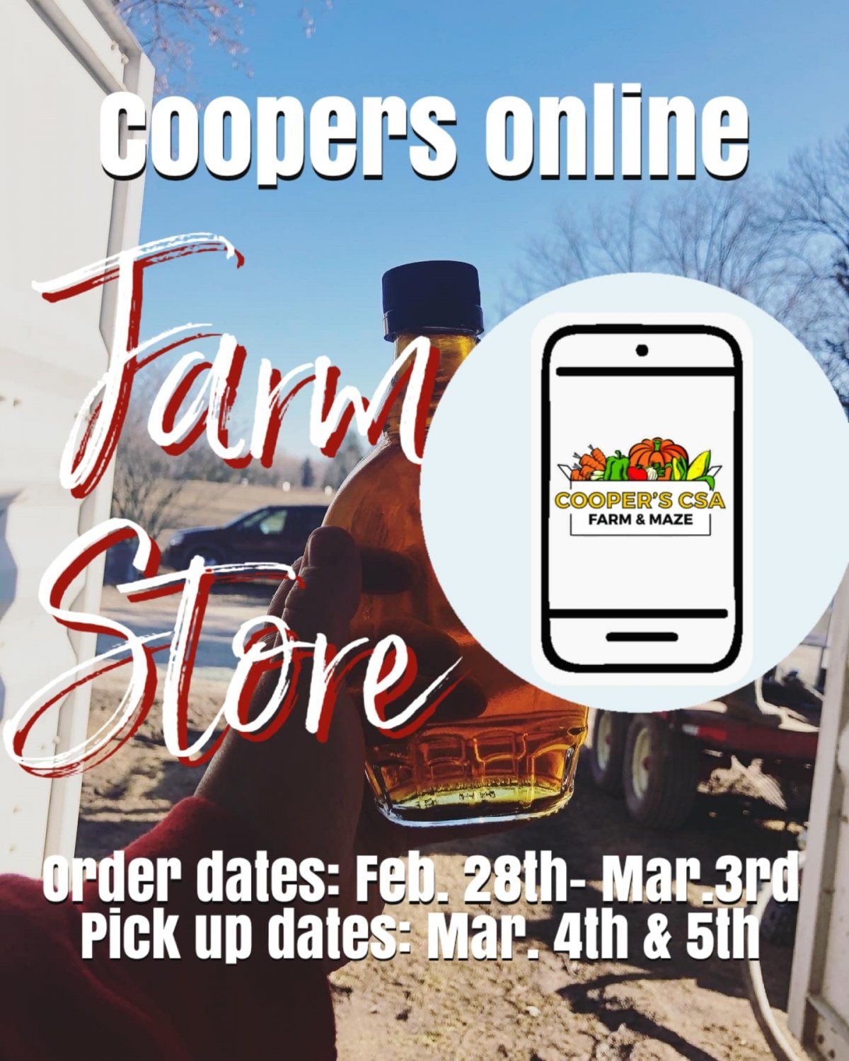 Next Happening: Coopers Online Farm Stand- Order February 28th- March 5th