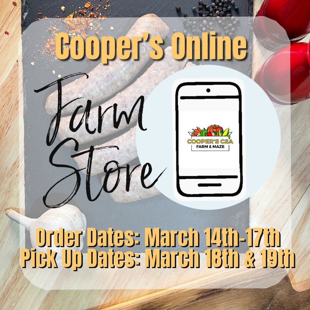 Previous Happening: Coopers CSA Online FarmStore- Order week March 14th-17th