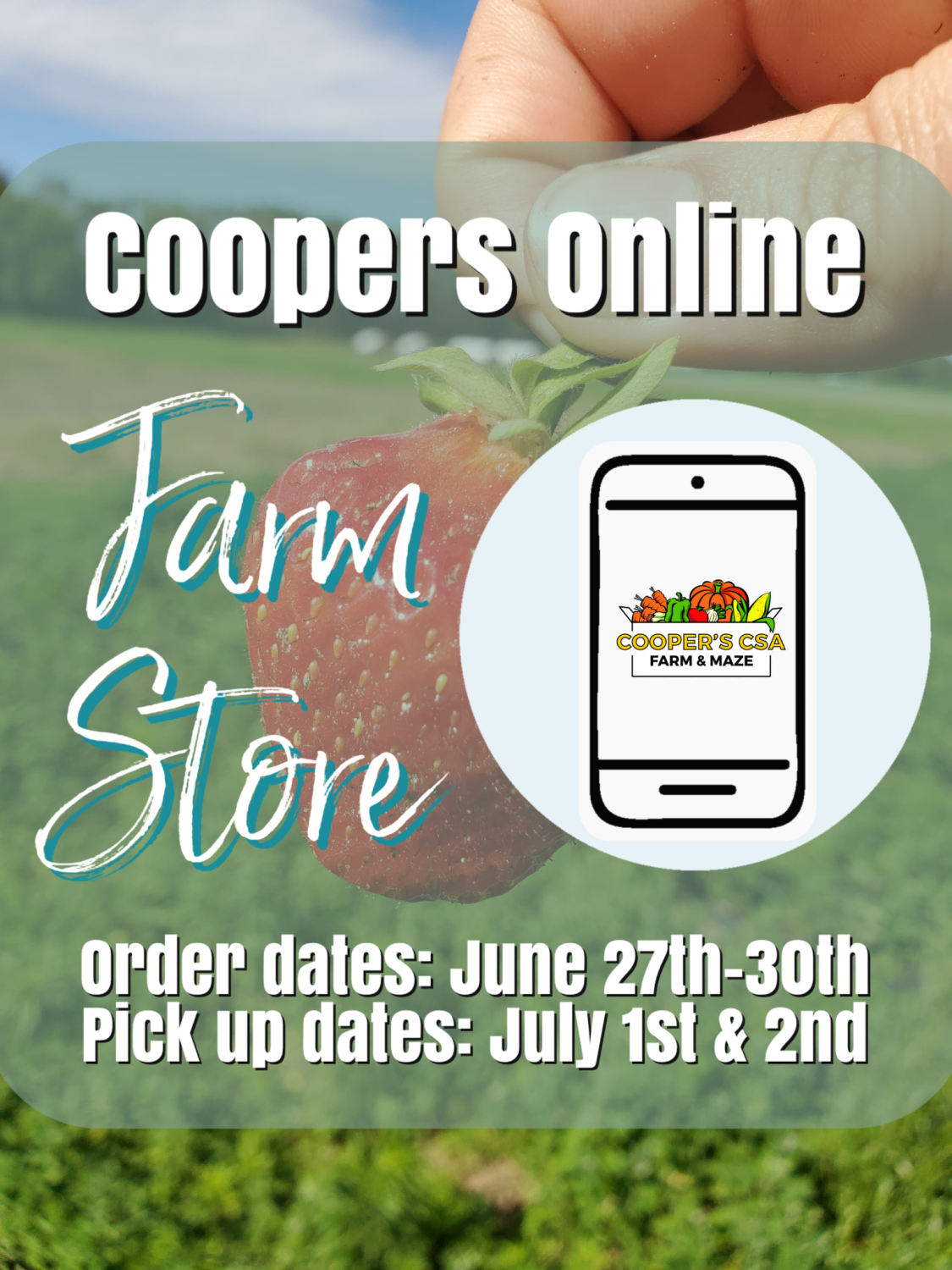 Coopers Online Farm Stand- Order week June 27th-July 2nd