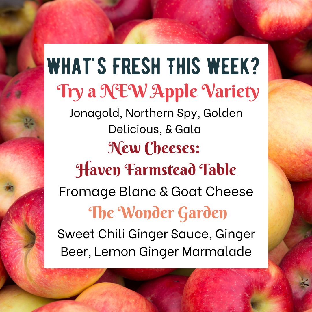 Next Happening: Lots of Apples + NEW cheeses from Haven Farmstead Table