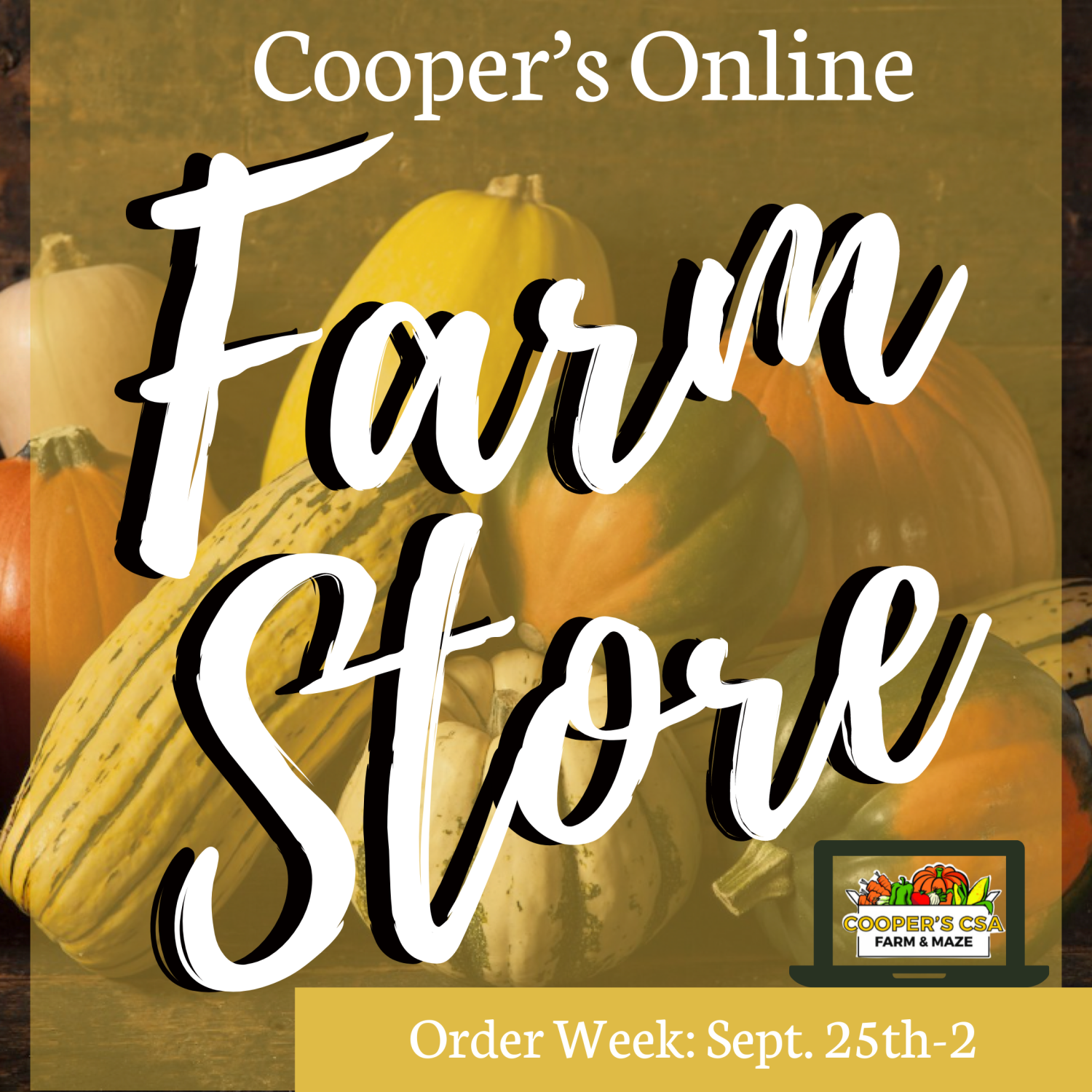 Coopers CSA Online FarmStore- Order week Sept. 25-28th