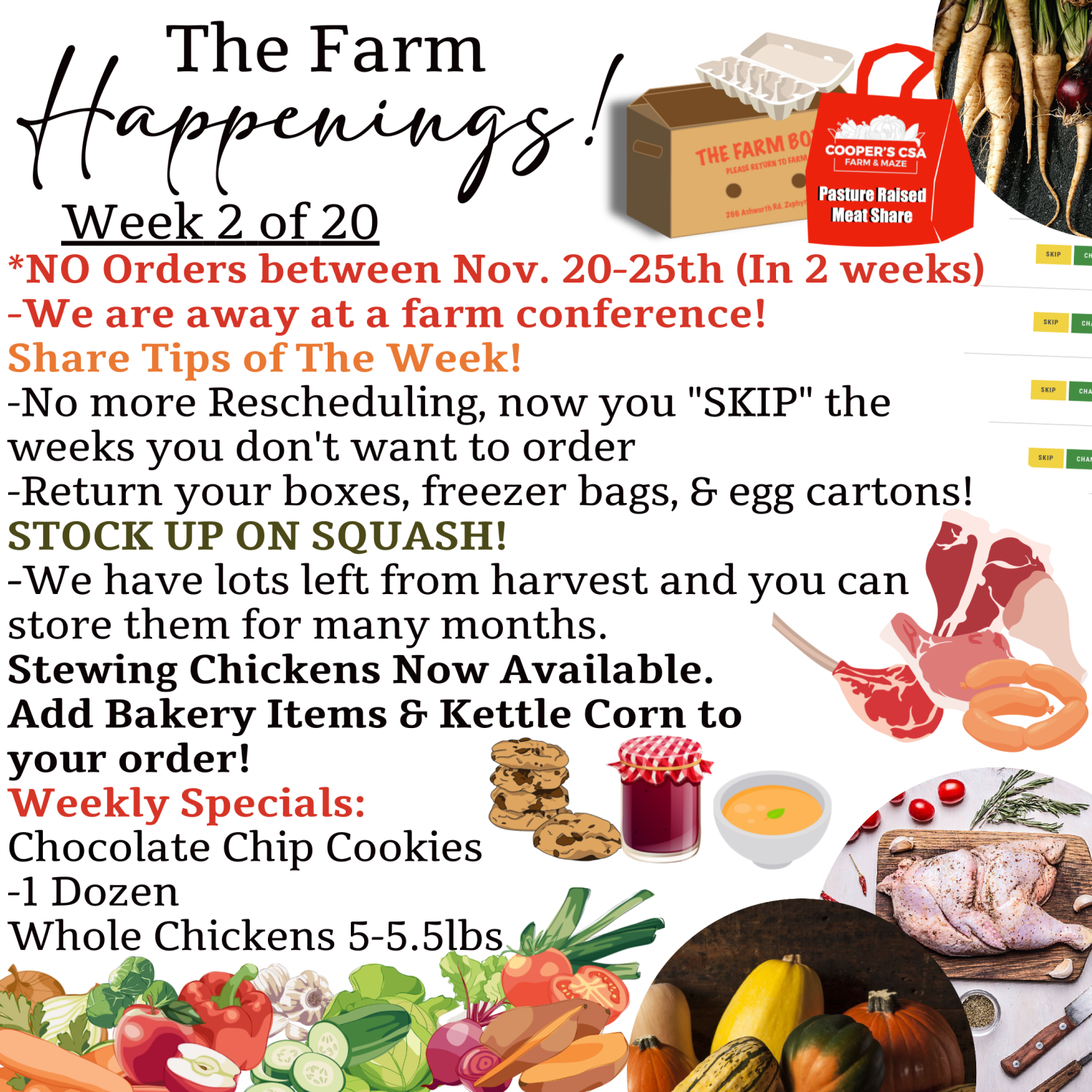Next Happening: "The Farm Box"-Coopers CSA Farm Farm Happenings Nov 14-18