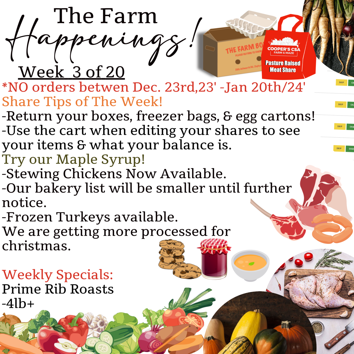 Previous Happening: "The Farm Box"-Coopers CSA Farm Farm Happenings November 28th-Dec.2nd