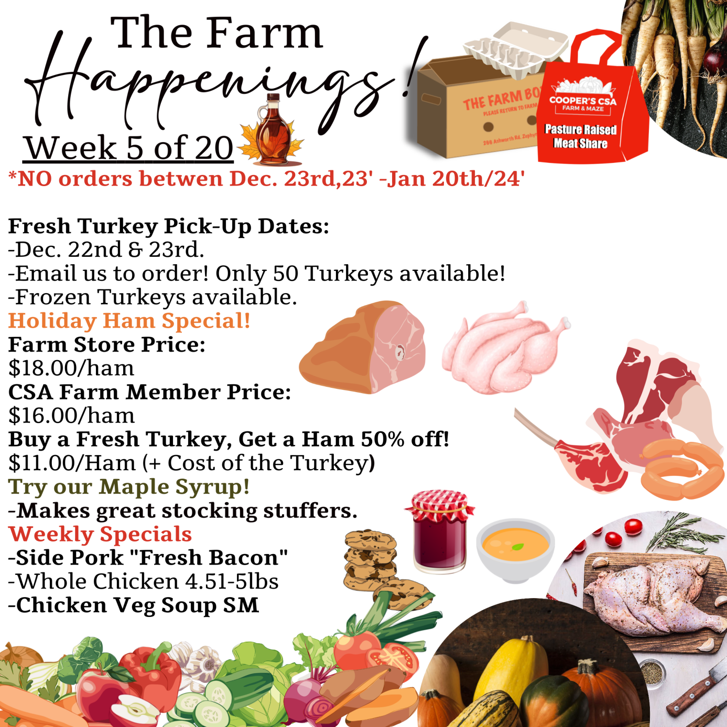 "The Farm Box"-Coopers CSA Farm Farm Happenings Dec. 12-16th