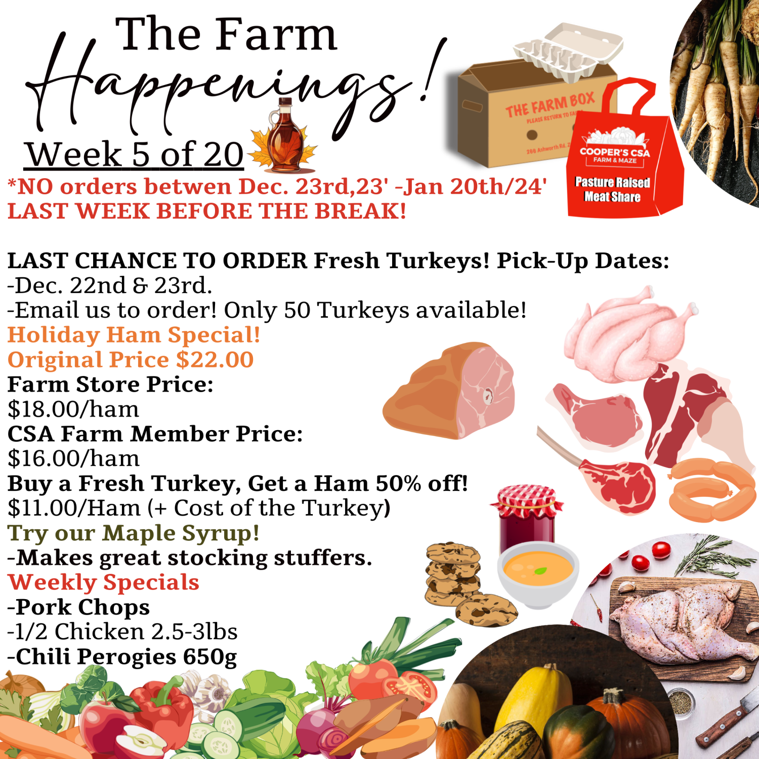 Next Happening: "The Farm Box"-Coopers CSA Farm Farm Happenings Dec. 19th-23rd