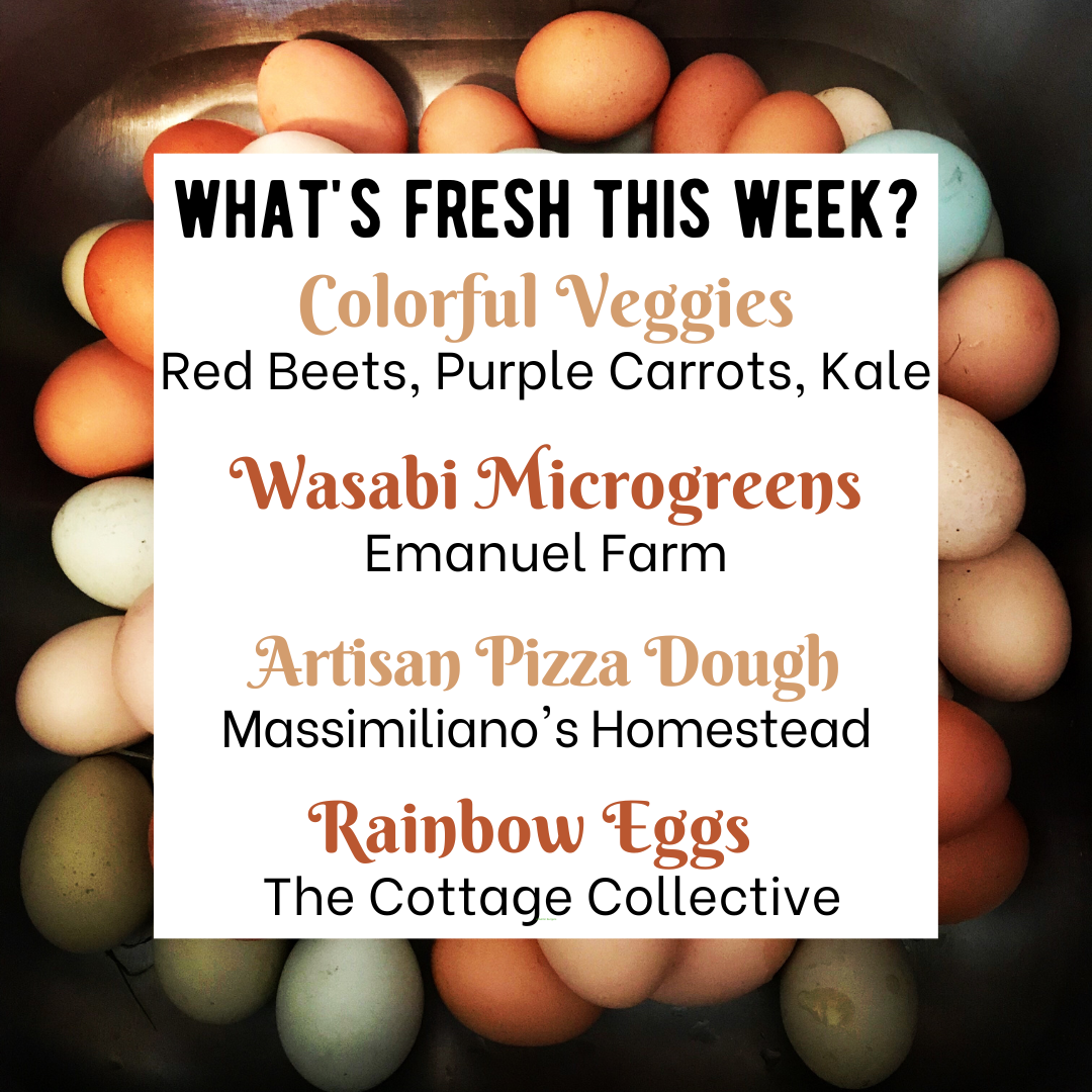 Next Happening: We have a new Microgreen for you this week + Rainbow Eggs