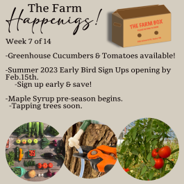 "The Farm Box"-Coopers CSA Farm Farm Happenings Feb. 14th-18th. Week 7